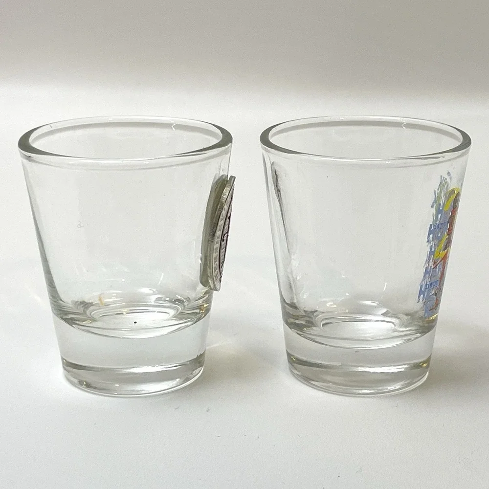 Hershey Park Pennsylvania Souvenir Shot Glass Set Of 2 Glasses Chocolate Factory